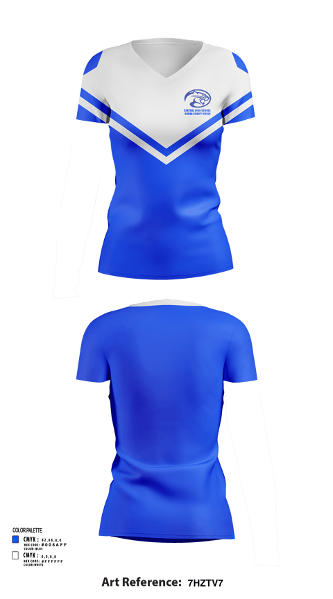 Womens Short Sleeve Vneck Shirt, Central High School Coosa County Cheer, Cheer, Teamtime, Team time, sublimation, custom sports apparel, team uniforms, spirit wear, spiritwear, sports uniforms, custom shirts, team store, custom team store, fundraiser sports, apparel fundraiser