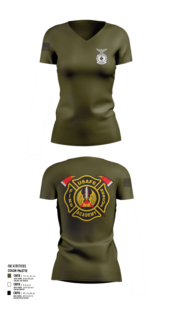 Women's Short Sleeve Vneck Shirt, 435th CTS, Air Force, Teamtime, Team time, sublimation, custom sports apparel, team uniforms, spirit wear, spiritwear, sports uniforms, custom shirts, team store, custom team store, fundraiser sports, apparel fundraiser
