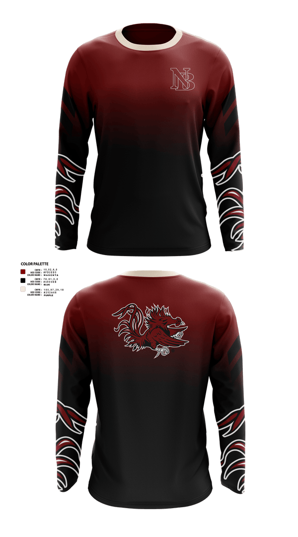 Long Sleeve Performance Shirt, New Brockton High School Basketball, Men's Basketball, Teamtime, Team time, sublimation, custom sports apparel, team uniforms, spirit wear, spiritwear, sports uniforms, custom shirts, team store, custom team store, fundraiser sports, apparel fundraiser