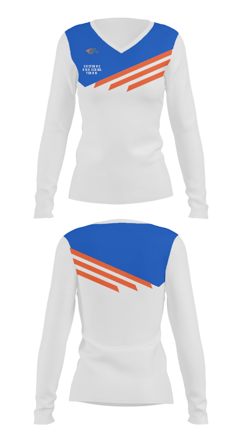 Women's Long Sleeve Vneck Shirt, Sheyenne High School Tennis, Tennis, Teamtime, Team time, sublimation, custom sports apparel, team uniforms, spirit wear, spiritwear, sports uniforms, custom shirts, team store, custom team store, fundraiser sports, apparel fundraiser