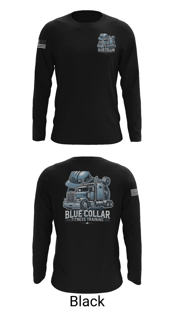 Long Sleeve Performance Shirt, Blue Collar Fitness Training, , Teamtime, Team time, sublimation, custom sports apparel, team uniforms, spirit wear, spiritwear, sports uniforms, custom shirts, team store, custom team store, fundraiser sports, apparel fundraiser