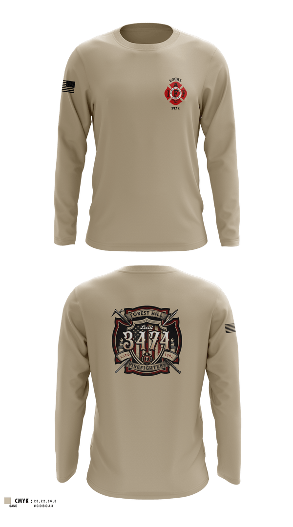 Long Sleeve Performance Shirt, Local 3474IAFF Local 3474, Fire Department, Teamtime, Team time, sublimation, custom sports apparel, team uniforms, spirit wear, spiritwear, sports uniforms, custom shirts, team store, custom team store, fundraiser sports, apparel fundraiser