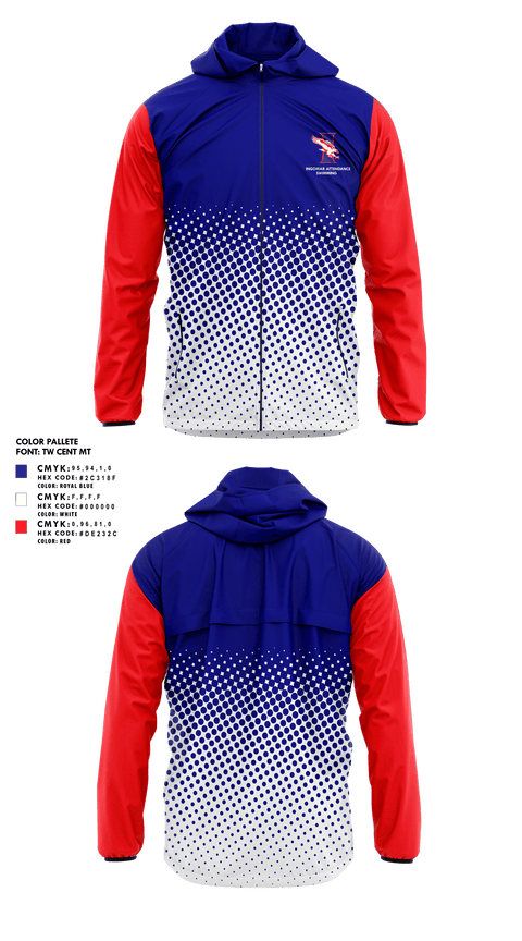 Windbreaker, Ingomar Attendance Center (High School) Swimming, Swimming, Teamtime, Team time, sublimation, custom sports apparel, team uniforms, spirit wear, spiritwear, sports uniforms, custom shirts, team store, custom team store, fundraiser sports, apparel fundraiser