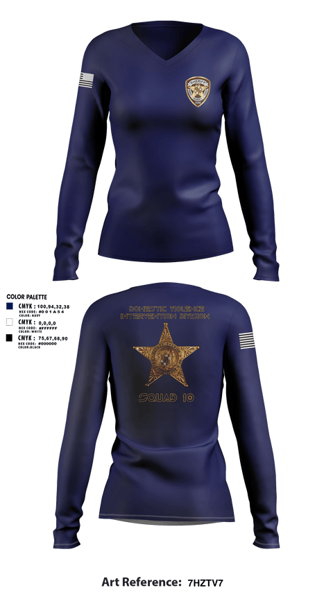 Womens Long Sleeve Vneck Shirt, Domestic violence intervention division,, , Teamtime, Team time, sublimation, custom sports apparel, team uniforms, spirit wear, spiritwear, sports uniforms, custom shirts, team store, custom team store, fundraiser sports, apparel fundraiser