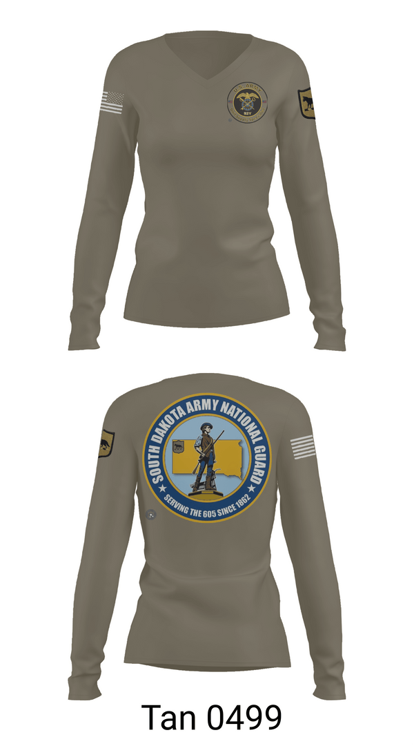 Womens Long Sleeve Vneck Shirt 1, 235th MP CO, Army, Teamtime, Team time, sublimation, custom sports apparel, team uniforms, spirit wear, spiritwear, sports uniforms, custom shirts, team store, custom team store, fundraiser sports, apparel fundraiser