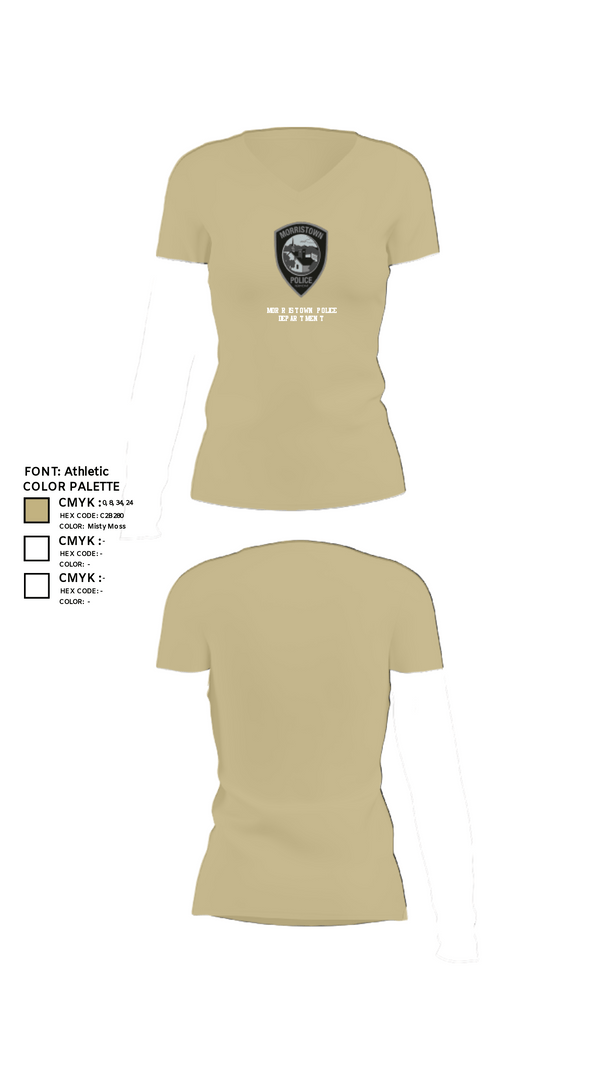 Womens Short Sleeve Vneck Shirt, Morristown Police Department, Police, Teamtime, Team time, sublimation, custom sports apparel, team uniforms, spirit wear, spiritwear, sports uniforms, custom shirts, team store, custom team store, fundraiser sports, apparel fundraiser