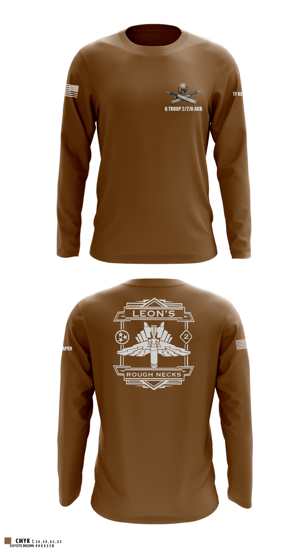 Long Sleeve Performance Shirt, Q TROOP 2/278 ACR, National Guard, Teamtime, Team time, sublimation, custom sports apparel, team uniforms, spirit wear, spiritwear, sports uniforms, custom shirts, team store, custom team store, fundraiser sports, apparel fundraiser