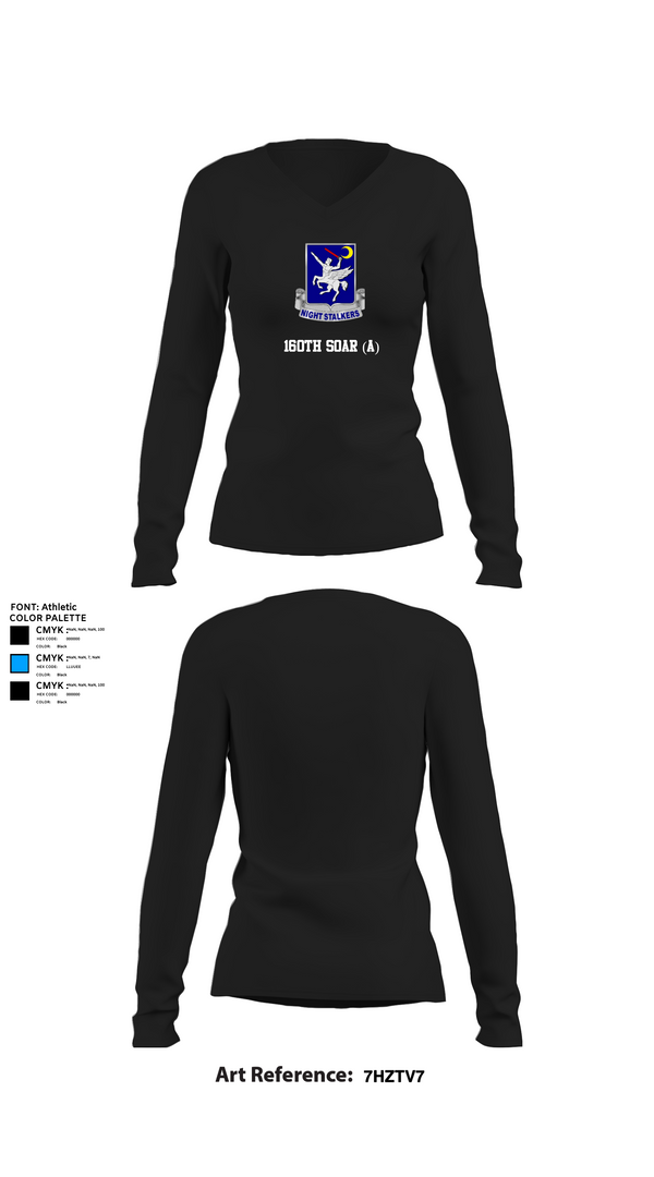 Womens Long Sleeve Vneck Shirt, 160th SOAR (A), , Teamtime, Team time, sublimation, custom sports apparel, team uniforms, spirit wear, spiritwear, sports uniforms, custom shirts, team store, custom team store, fundraiser sports, apparel fundraiser
