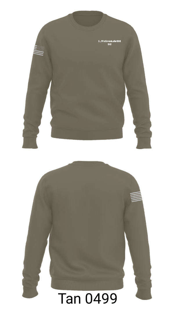 Crew Neck Sweatshirt, 1./PzGrenLehrBtl 92, Army, Teamtime, Team time, sublimation, custom sports apparel, team uniforms, spirit wear, spiritwear, sports uniforms, custom shirts, team store, custom team store, fundraiser sports, apparel fundraiser