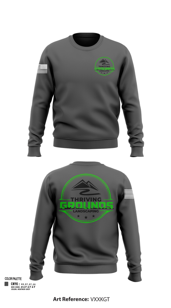 Crew Neck Sweatshirt, Thriving Grounds Landscaping, , Teamtime, Team time, sublimation, custom sports apparel, team uniforms, spirit wear, spiritwear, sports uniforms, custom shirts, team store, custom team store, fundraiser sports, apparel fundraiser