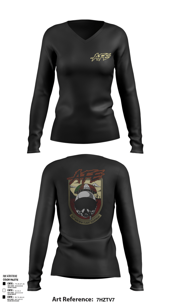 Womens Long Sleeve Vneck Shirt, 162 AFE, Air Force, Teamtime, Team time, sublimation, custom sports apparel, team uniforms, spirit wear, spiritwear, sports uniforms, custom shirts, team store, custom team store, fundraiser sports, apparel fundraiser