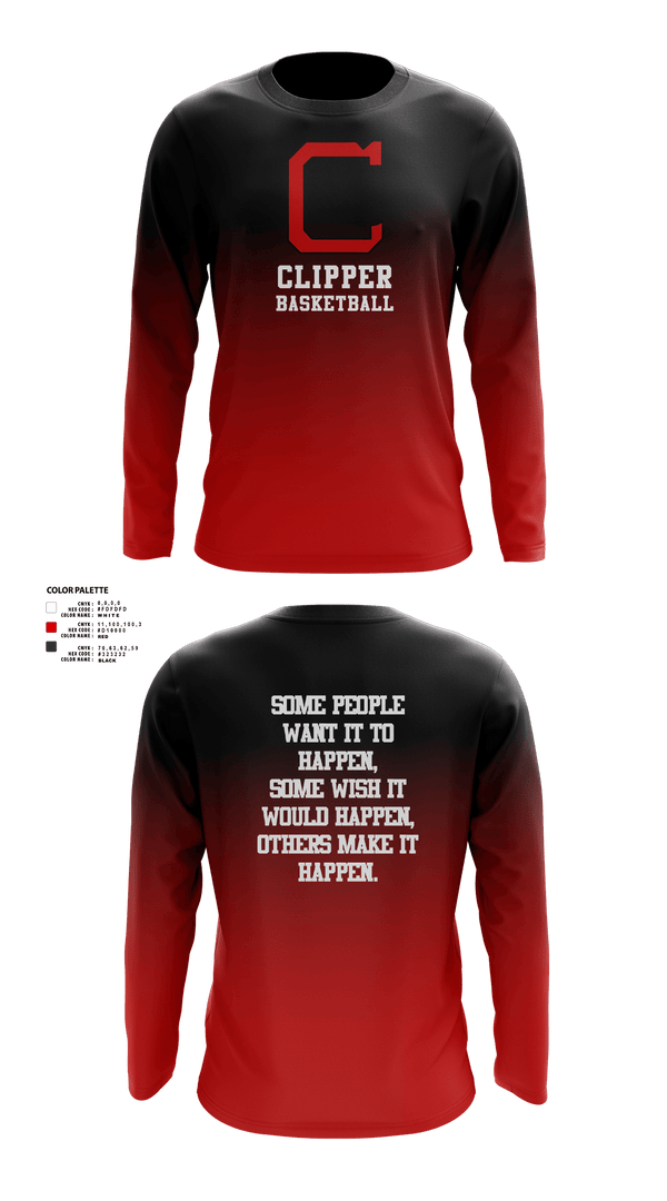 Long Sleeve Performance Shirt, Columbiana High School Basketball, Men's Basketball, Teamtime, Team time, sublimation, custom sports apparel, team uniforms, spirit wear, spiritwear, sports uniforms, custom shirts, team store, custom team store, fundraiser sports, apparel fundraiser