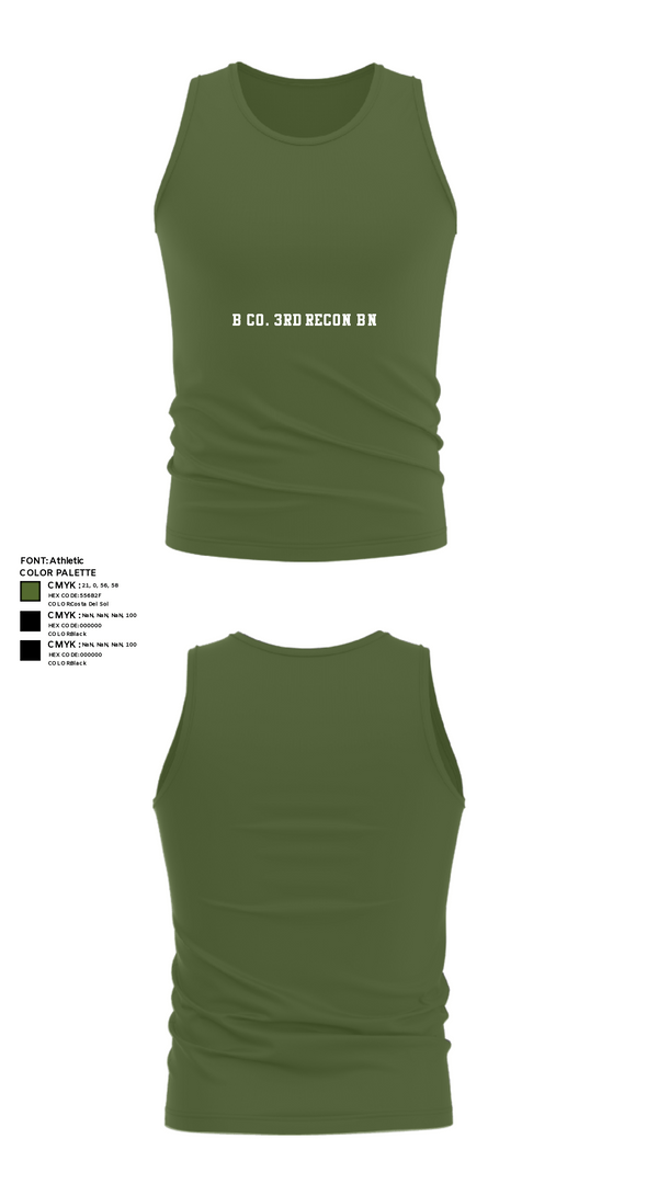 Tank Top, B Co. 3rd Recon Bn, Marines, Teamtime, Team time, sublimation, custom sports apparel, team uniforms, spirit wear, spiritwear, sports uniforms, custom shirts, team store, custom team store, fundraiser sports, apparel fundraiser