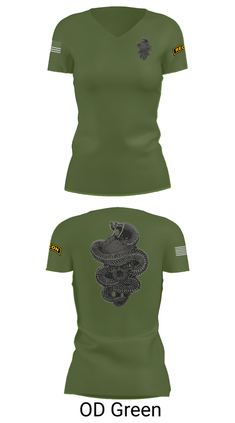 Womens Short Sleeve Vneck Shirt, HHC 1-8IN SCT, Army, Teamtime, Team time, sublimation, custom sports apparel, team uniforms, spirit wear, spiritwear, sports uniforms, custom shirts, team store, custom team store, fundraiser sports, apparel fundraiser