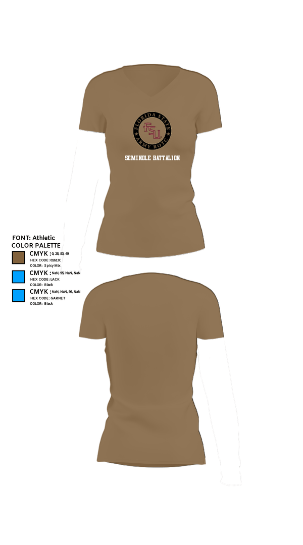 Women's Short Sleeve Vneck Shirt, Seminole Battalion, Army, Teamtime, Team time, sublimation, custom sports apparel, team uniforms, spirit wear, spiritwear, sports uniforms, custom shirts, team store, custom team store, fundraiser sports, apparel fundraiser