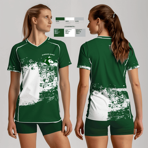 Womens Short Sleeve Vneck Shirt, Nathan Hale High School Cross Country, Cross Country, Teamtime, Team time, sublimation, custom sports apparel, team uniforms, spirit wear, spiritwear, sports uniforms, custom shirts, team store, custom team store, fundraiser sports, apparel fundraiser
