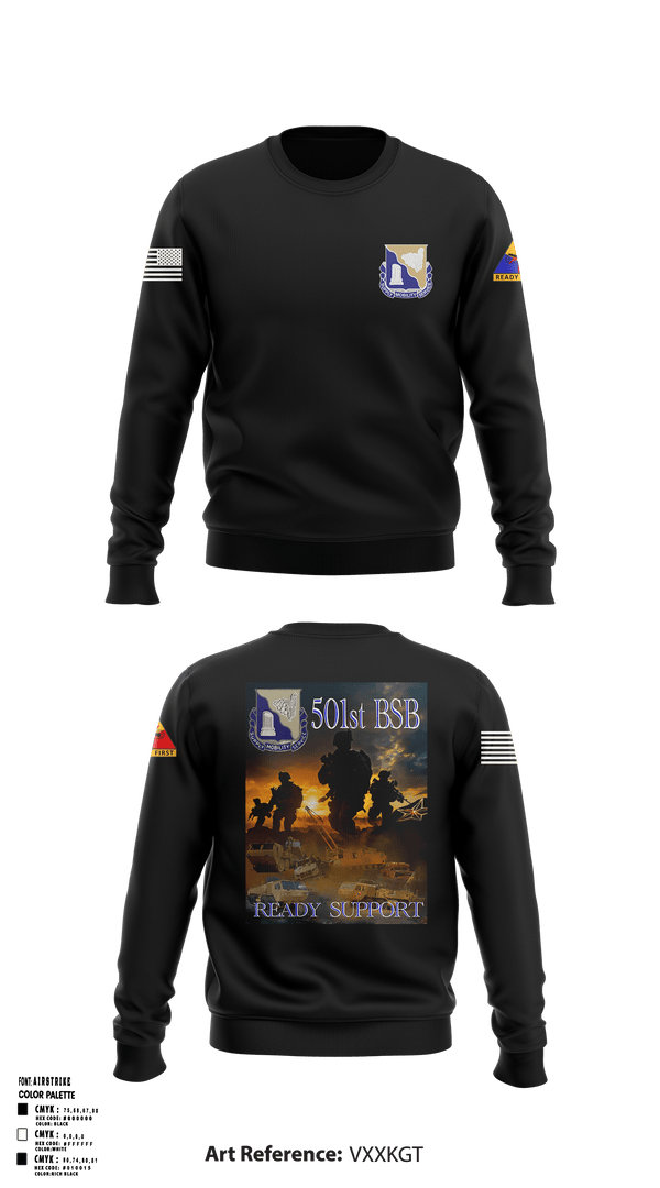 Crew Neck Sweatshirt, 501st Brigade Support Battalion, , Teamtime, Team time, sublimation, custom sports apparel, team uniforms, spirit wear, spiritwear, sports uniforms, custom shirts, team store, custom team store, fundraiser sports, apparel fundraiser