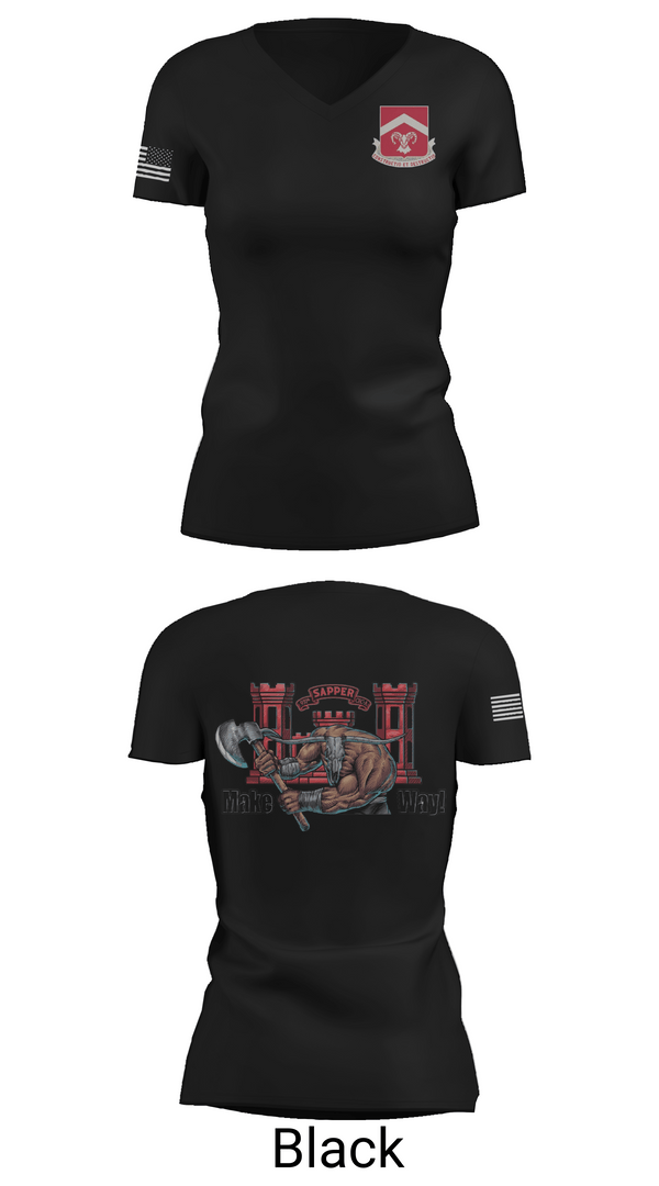 Womens Short Sleeve Vneck Shirt, 937th CEC-A, 40th BEB, Army, Teamtime, Team time, sublimation, custom sports apparel, team uniforms, spirit wear, spiritwear, sports uniforms, custom shirts, team store, custom team store, fundraiser sports, apparel fundraiser