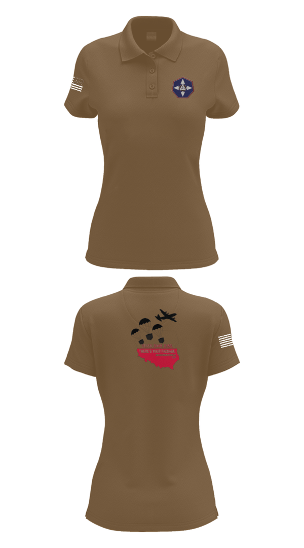 Women's Short Sleeve Performance Polo, 909th HR Company, Army, Teamtime, Team time, sublimation, custom sports apparel, team uniforms, spirit wear, spiritwear, sports uniforms, custom shirts, team store, custom team store, fundraiser sports, apparel fundraiser