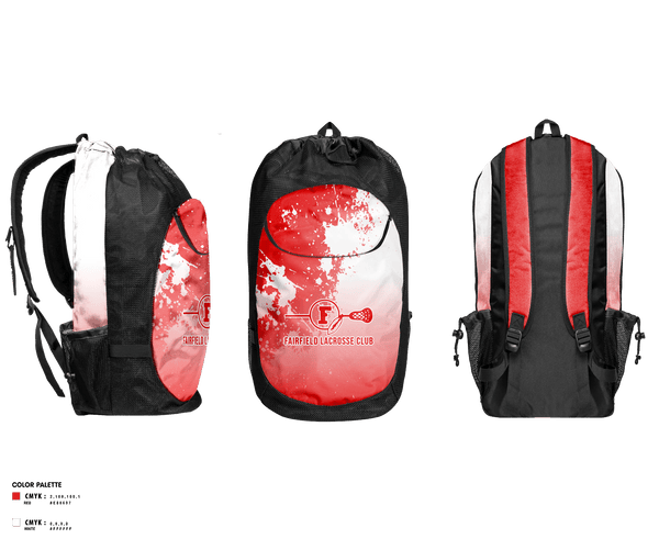 Gear Bag, Fairfield Lacrosse Club, Women's Lacrosse, Teamtime, Team time, sublimation, custom sports apparel, team uniforms, spirit wear, spiritwear, sports uniforms, custom shirts, team store, custom team store, fundraiser sports, apparel fundraiser