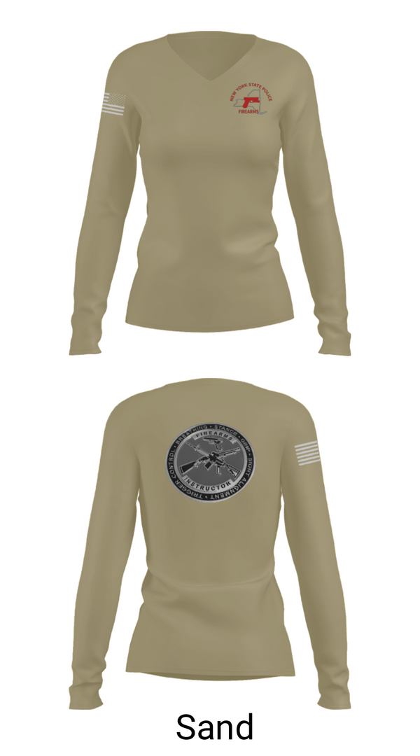 Women's Long Sleeve Vneck Shirt, Firearms and Tactics training, Police, Teamtime, Team time, sublimation, custom sports apparel, team uniforms, spirit wear, spiritwear, sports uniforms, custom shirts, team store, custom team store, fundraiser sports, apparel fundraiser