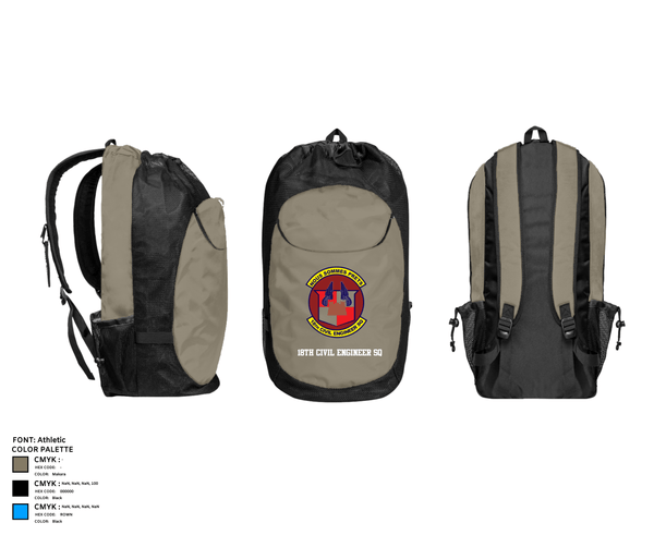 Gear Bag, 18th Civil Engineer Sq, Air Force, Teamtime, Team time, sublimation, custom sports apparel, team uniforms, spirit wear, spiritwear, sports uniforms, custom shirts, team store, custom team store, fundraiser sports, apparel fundraiser