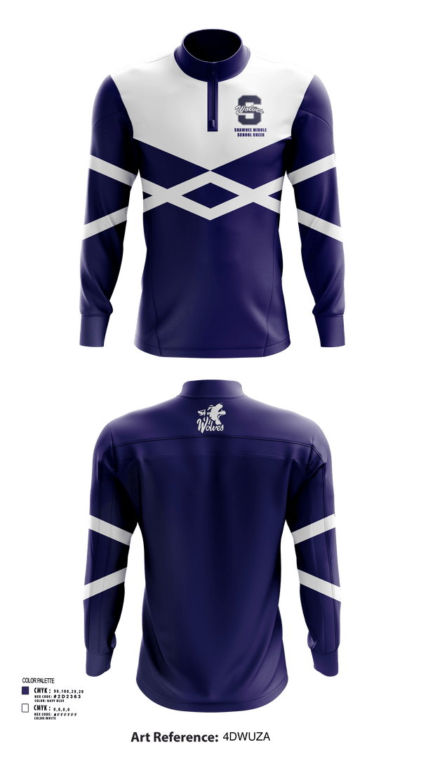 Quarter Zip Jacket, Shawnee Middle School Cheer, Cheer, Teamtime, Team time, sublimation, custom sports apparel, team uniforms, spirit wear, spiritwear, sports uniforms, custom shirts, team store, custom team store, fundraiser sports, apparel fundraiser