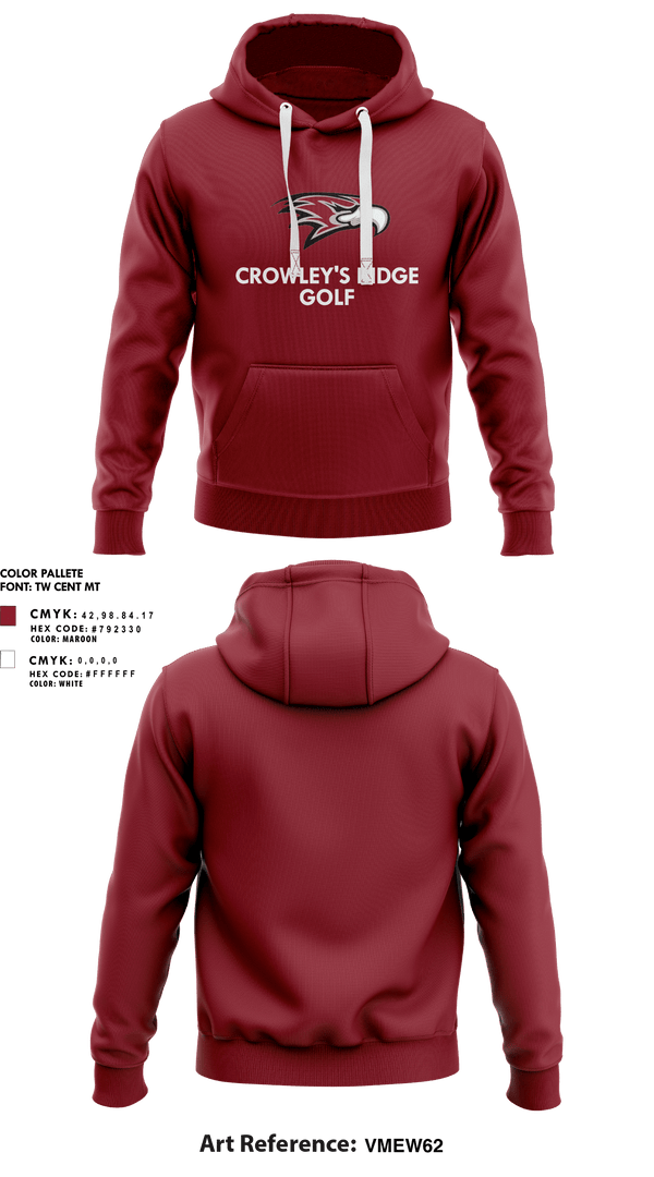 Hoodie, Crowley'S Ridge Academy Golf, Golf, Teamtime, Team time, sublimation, custom sports apparel, team uniforms, spirit wear, spiritwear, sports uniforms, custom shirts, team store, custom team store, fundraiser sports, apparel fundraiser