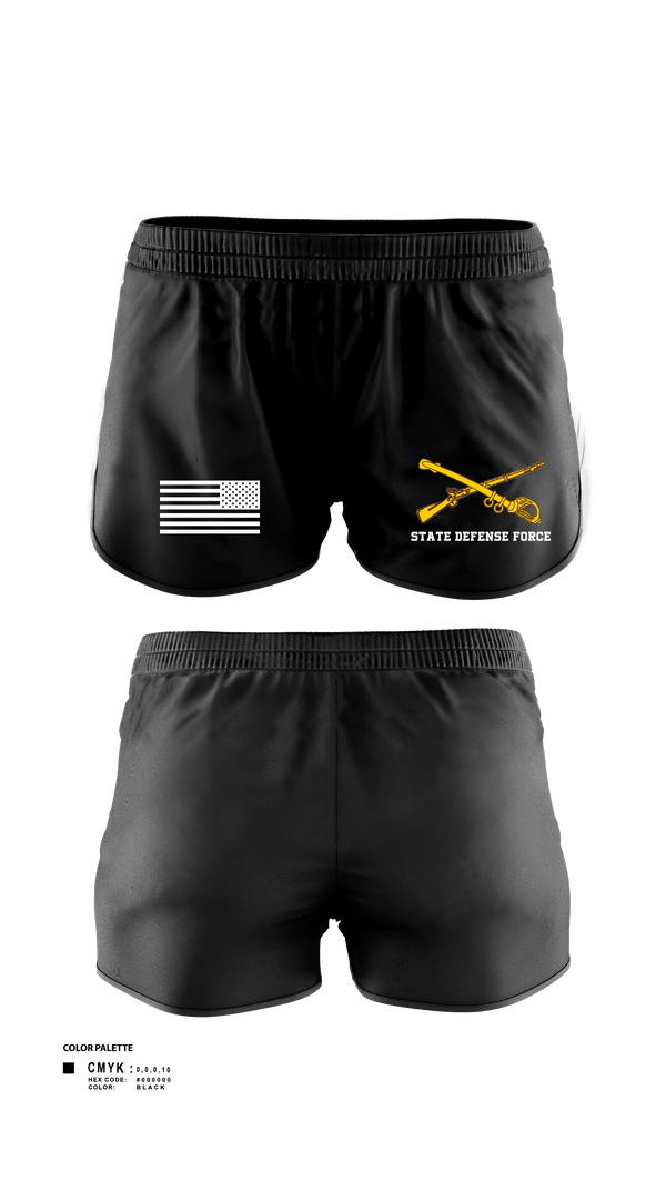 Womens Shorts, State Defense Force, Army, Teamtime, Team time, sublimation, custom sports apparel, team uniforms, spirit wear, spiritwear, sports uniforms, custom shirts, team store, custom team store, fundraiser sports, apparel fundraiser
