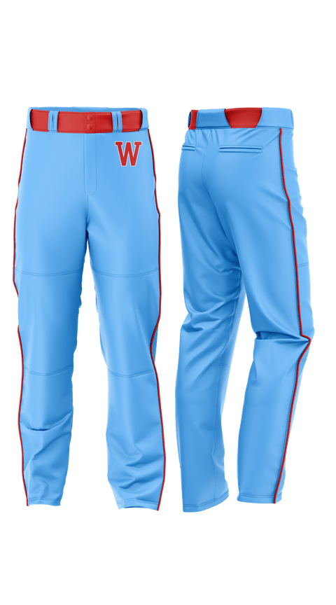 Baseball Pants, Warriors baseball, Baseball, Teamtime, Team time, sublimation, custom sports apparel, team uniforms, spirit wear, spiritwear, sports uniforms, custom shirts, team store, custom team store, fundraiser sports, apparel fundraiser