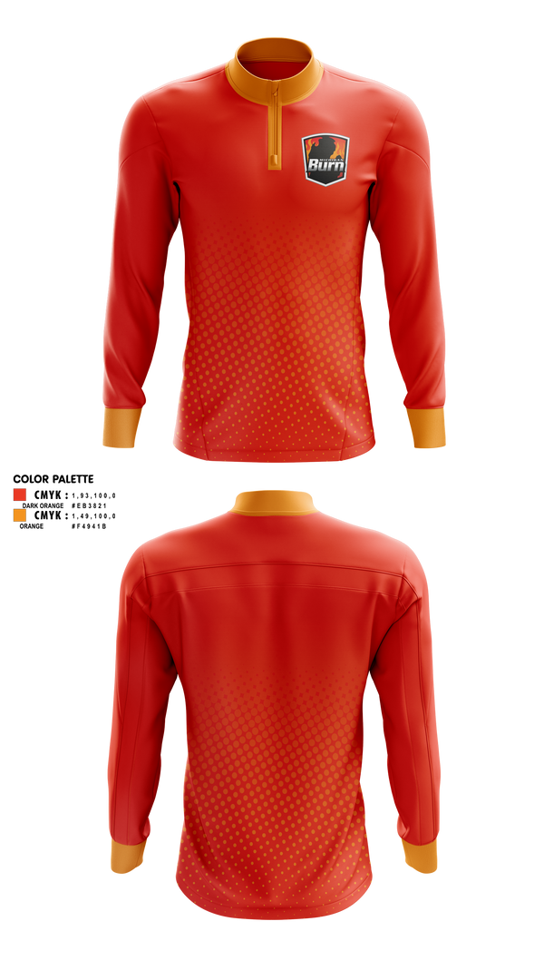 Quarter Zip Jacket, Michigan Burn, Men's Soccer, Teamtime, Team time, sublimation, custom sports apparel, team uniforms, spirit wear, spiritwear, sports uniforms, custom shirts, team store, custom team store, fundraiser sports, apparel fundraiser