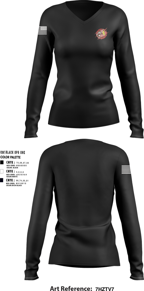 Womens Long Sleeve Vneck Shirt, Fight Monkeys, , Teamtime, Team time, sublimation, custom sports apparel, team uniforms, spirit wear, spiritwear, sports uniforms, custom shirts, team store, custom team store, fundraiser sports, apparel fundraiser