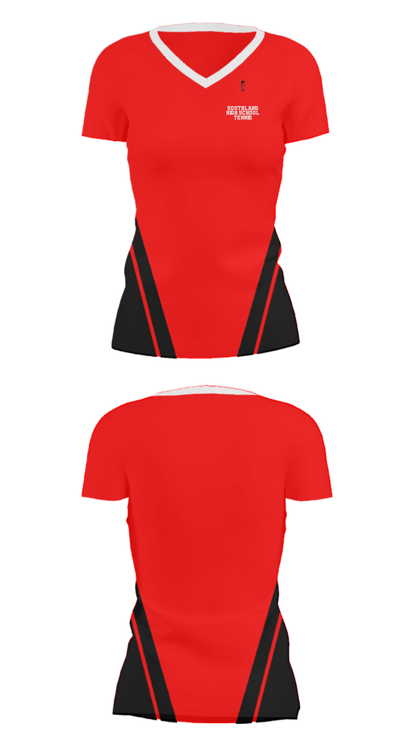 Women's Short Sleeve Vneck Shirt, Southland High School Tennis, Tennis, Teamtime, Team time, sublimation, custom sports apparel, team uniforms, spirit wear, spiritwear, sports uniforms, custom shirts, team store, custom team store, fundraiser sports, apparel fundraiser