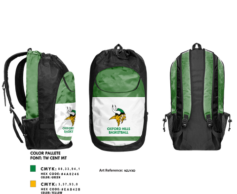 Gear Bag, Oxford Hills Comprehensive High School Basketball, Men's Basketball, Teamtime, Team time, sublimation, custom sports apparel, team uniforms, spirit wear, spiritwear, sports uniforms, custom shirts, team store, custom team store, fundraiser sports, apparel fundraiser
