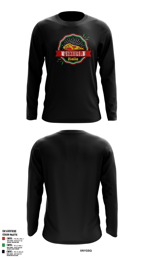 Long Sleeve Performance Shirt, Pizzeria ItaliaJDC PBA, Bowling, Teamtime, Team time, sublimation, custom sports apparel, team uniforms, spirit wear, spiritwear, sports uniforms, custom shirts, team store, custom team store, fundraiser sports, apparel fundraiser