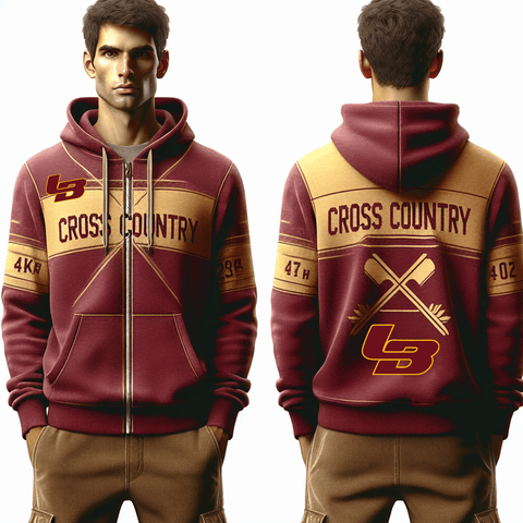Zip Hoodie, Los Banos High School Cross Country, Cross Country, Teamtime, Team time, sublimation, custom sports apparel, team uniforms, spirit wear, spiritwear, sports uniforms, custom shirts, team store, custom team store, fundraiser sports, apparel fundraiser