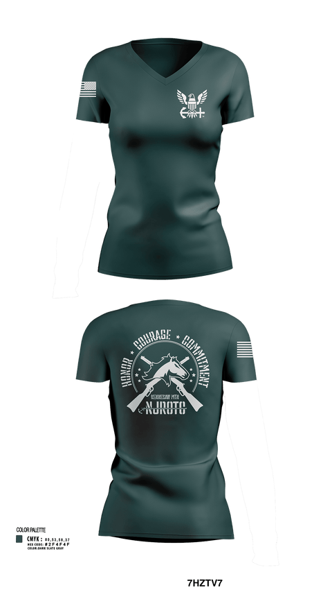 Womens Short Sleeve Vneck Shirt, Kennesaw Mountain NJROTC, Navy, Teamtime, Team time, sublimation, custom sports apparel, team uniforms, spirit wear, spiritwear, sports uniforms, custom shirts, team store, custom team store, fundraiser sports, apparel fundraiser