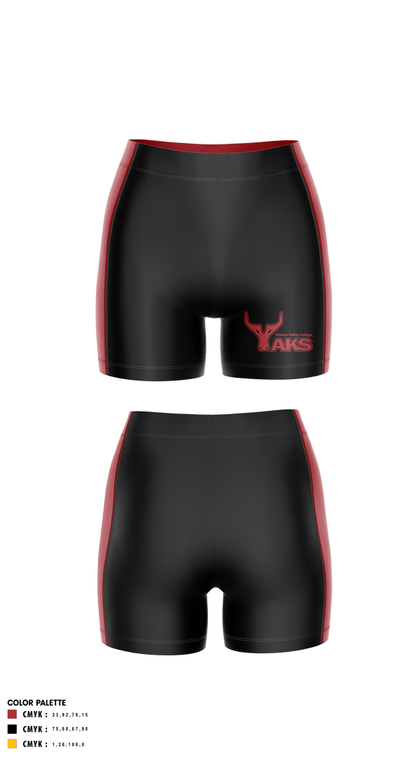 Womens Shorts, Yakima Valley College Volleyball, Women's Volleyball, Teamtime, Team time, sublimation, custom sports apparel, team uniforms, spirit wear, spiritwear, sports uniforms, custom shirts, team store, custom team store, fundraiser sports, apparel fundraiser