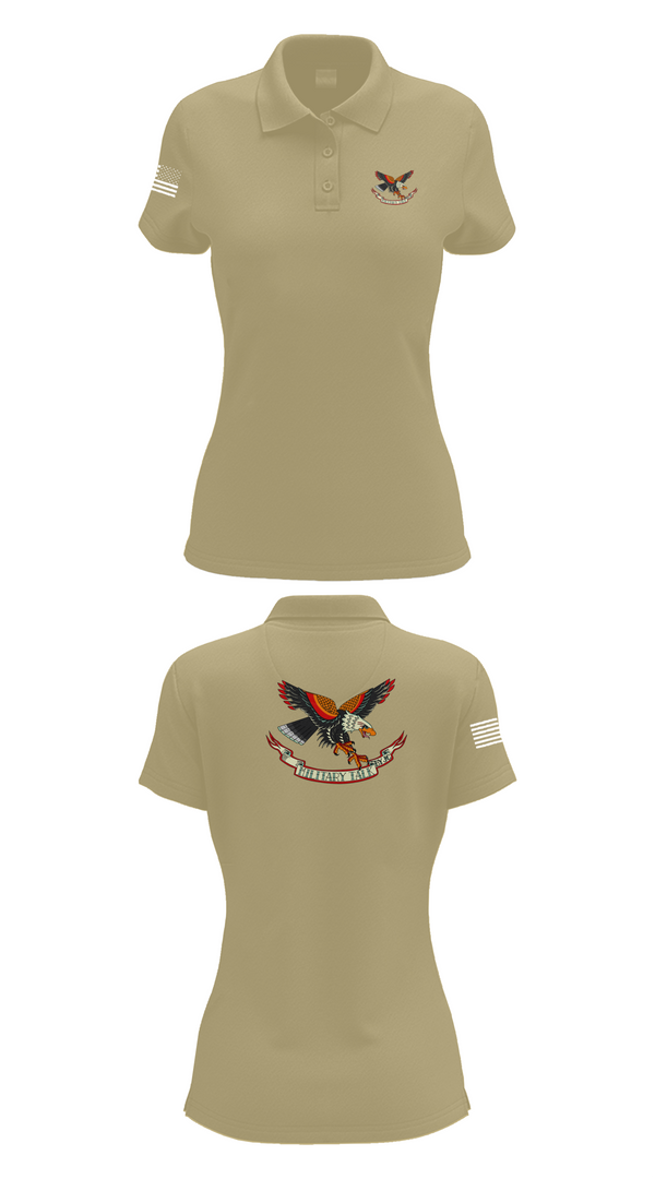 Womens Short Sleeve Performance Polo, Military Talk by JC, Army, Teamtime, Team time, sublimation, custom sports apparel, team uniforms, spirit wear, spiritwear, sports uniforms, custom shirts, team store, custom team store, fundraiser sports, apparel fundraiser