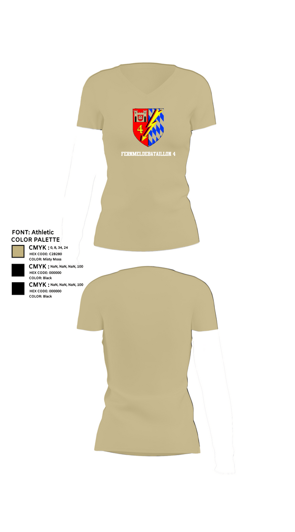 Womens Short Sleeve Vneck Shirt, Fernmeldebataillon 4, Army, Teamtime, Team time, sublimation, custom sports apparel, team uniforms, spirit wear, spiritwear, sports uniforms, custom shirts, team store, custom team store, fundraiser sports, apparel fundraiser