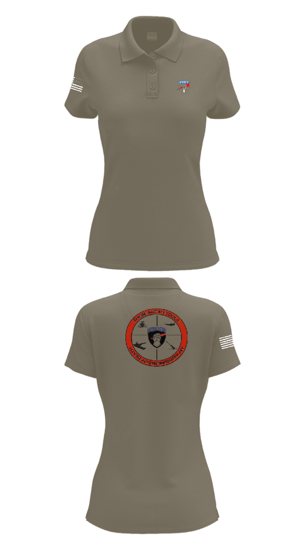 Womens Short Sleeve Performance Polo, FiST, Army, Teamtime, Team time, sublimation, custom sports apparel, team uniforms, spirit wear, spiritwear, sports uniforms, custom shirts, team store, custom team store, fundraiser sports, apparel fundraiser