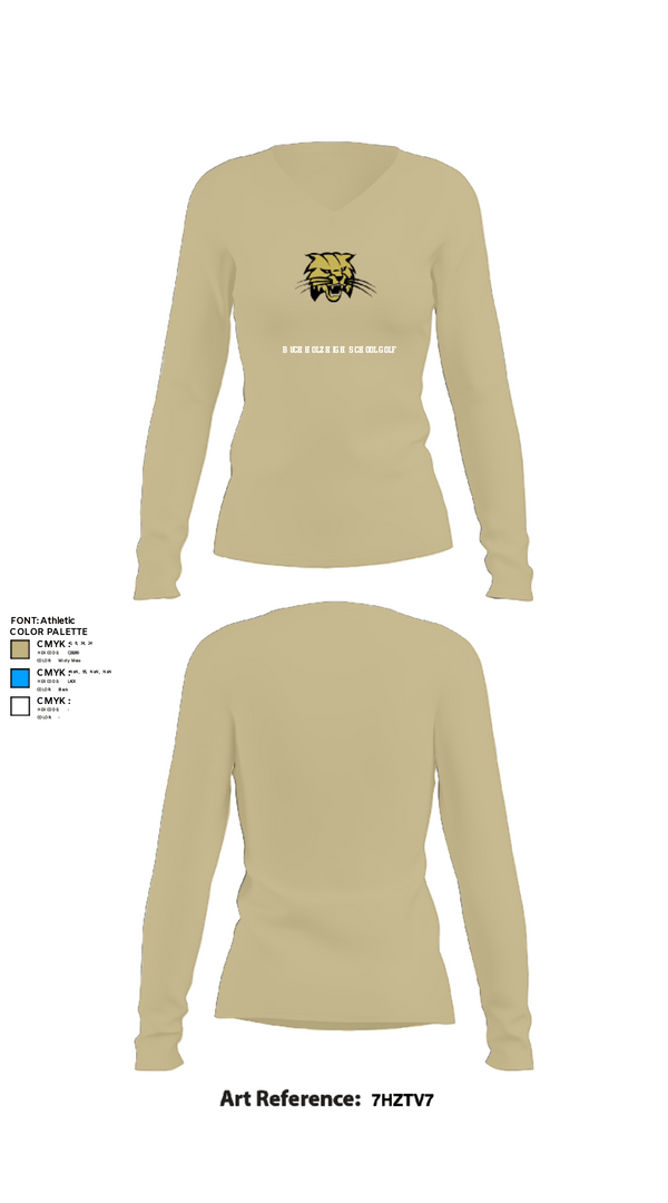 Womens Long Sleeve Vneck Shirt, Buchholz High School Golf, Golf, Teamtime, Team time, sublimation, custom sports apparel, team uniforms, spirit wear, spiritwear, sports uniforms, custom shirts, team store, custom team store, fundraiser sports, apparel fundraiser