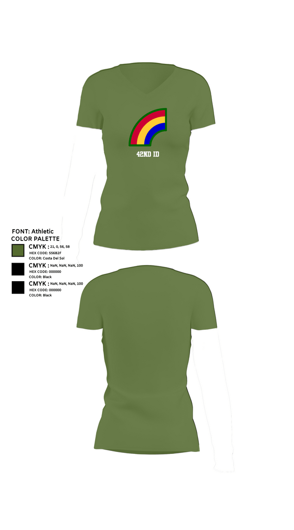 Womens Short Sleeve Vneck Shirt, 42nd ID, Army, Teamtime, Team time, sublimation, custom sports apparel, team uniforms, spirit wear, spiritwear, sports uniforms, custom shirts, team store, custom team store, fundraiser sports, apparel fundraiser