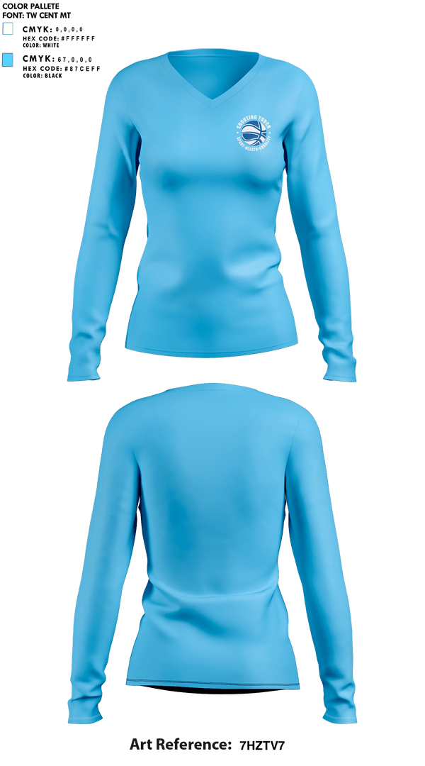 Womens Long Sleeve Vneck Shirt 1, Shooting Touch Boston Basketball, Women's Basketball, Teamtime, Team time, sublimation, custom sports apparel, team uniforms, spirit wear, spiritwear, sports uniforms, custom shirts, team store, custom team store, fundraiser sports, apparel fundraiser