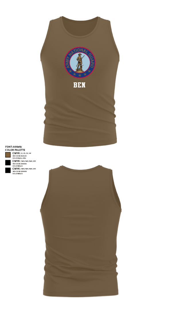 Tank Top, Ben, National Guard, Teamtime, Team time, sublimation, custom sports apparel, team uniforms, spirit wear, spiritwear, sports uniforms, custom shirts, team store, custom team store, fundraiser sports, apparel fundraiser