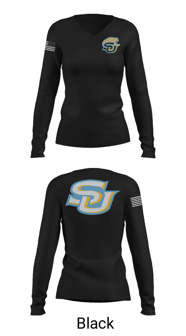 Women's Long Sleeve Vneck Shirt, Southern University A & M College Softball, Softball, Teamtime, Team time, sublimation, custom sports apparel, team uniforms, spirit wear, spiritwear, sports uniforms, custom shirts, team store, custom team store, fundraiser sports, apparel fundraiser