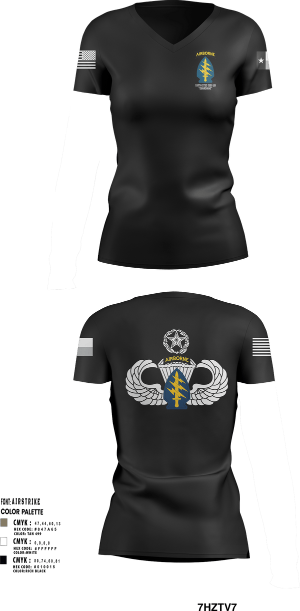 Womens Short Sleeve Vneck Shirt, 197th STSC (SO)(A), National Guard, Teamtime, Team time, sublimation, custom sports apparel, team uniforms, spirit wear, spiritwear, sports uniforms, custom shirts, team store, custom team store, fundraiser sports, apparel fundraiser