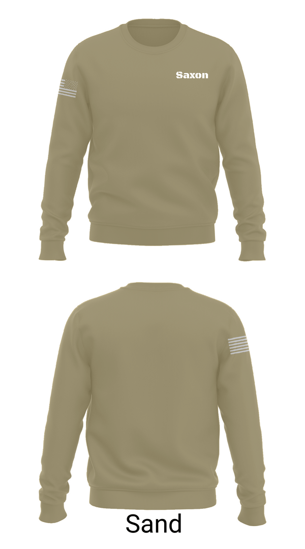 Crew Neck Sweatshirt, Saxon, Army, Teamtime, Team time, sublimation, custom sports apparel, team uniforms, spirit wear, spiritwear, sports uniforms, custom shirts, team store, custom team store, fundraiser sports, apparel fundraiser