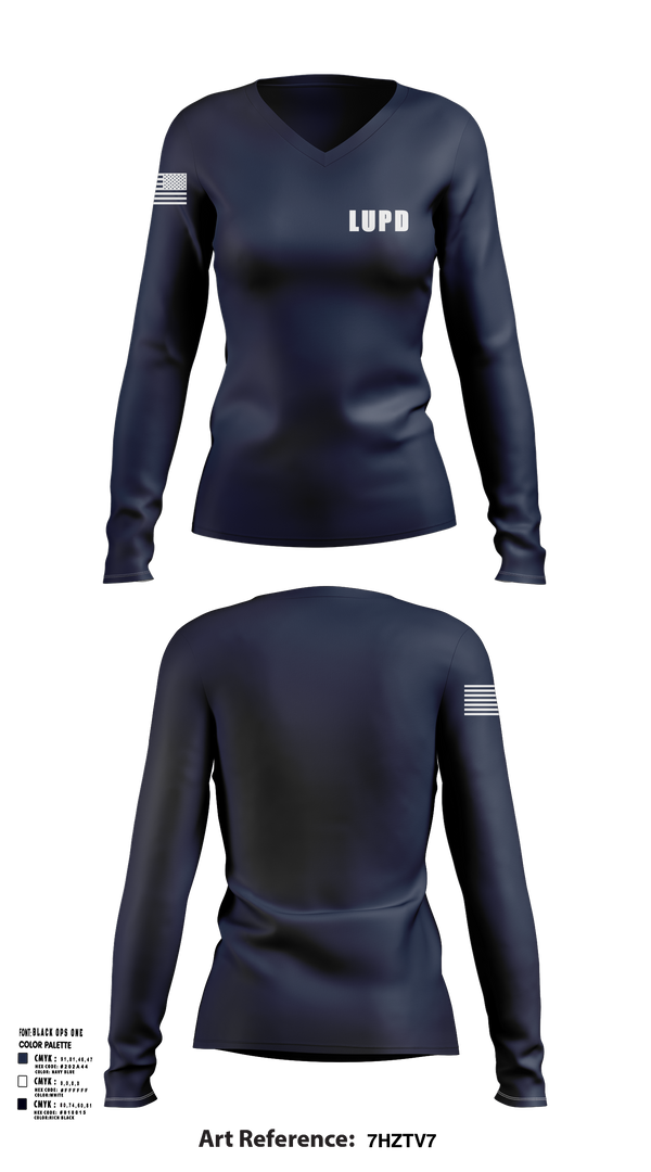 Womens Long Sleeve Vneck Shirt, LUPD, Police, Teamtime, Team time, sublimation, custom sports apparel, team uniforms, spirit wear, spiritwear, sports uniforms, custom shirts, team store, custom team store, fundraiser sports, apparel fundraiser