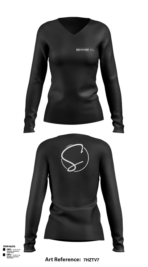 Womens Long Sleeve Vneck Shirt, Revive Credit Solutions, , Teamtime, Team time, sublimation, custom sports apparel, team uniforms, spirit wear, spiritwear, sports uniforms, custom shirts, team store, custom team store, fundraiser sports, apparel fundraiser